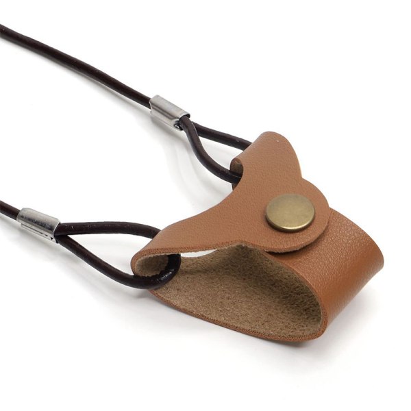 1st Kvinnor Solglasögon Läder Förvaringsrep Case Glasögon Hängande Khaki
