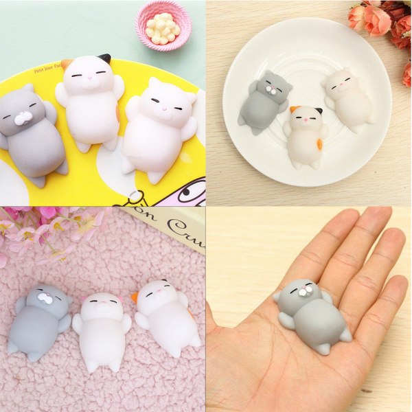 Super Långsamt Mjuk Stigande Squishy Squeeze Söt Kattuttryck Smil 0