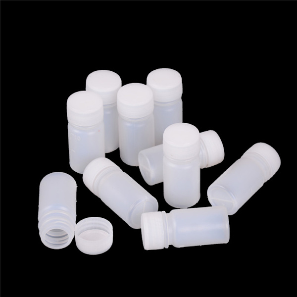 10X 10ml plastreagensflaskor Medicinprovflaskor Vätska H