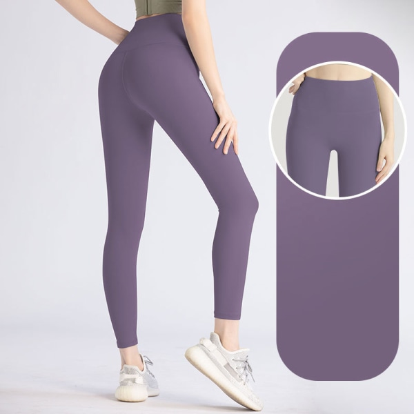 Fitness Kvinna Hellängder Leggings Löparbyxor Bekväma gray lake blue S