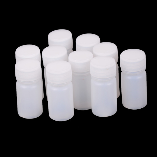 10X 10ml plastreagensflaskor Medicinprovflaskor Vätska H