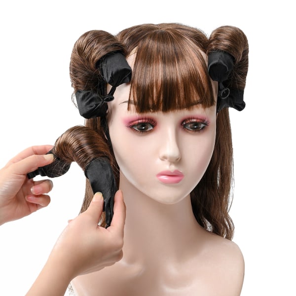 Heatless Curling Rod Silk Curling Ribbon Hair Rollers Lazy Curl Black