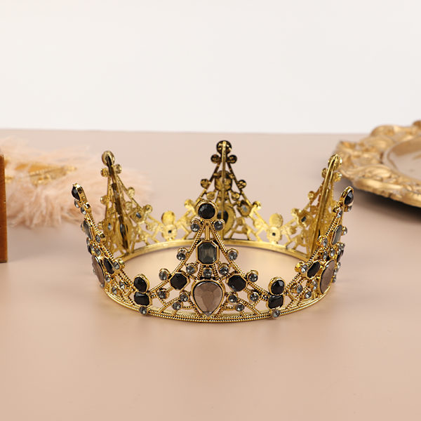 1 st Metal Crown Cake Topper Tårta Dekorativ Topper Bröllop Dess Gold