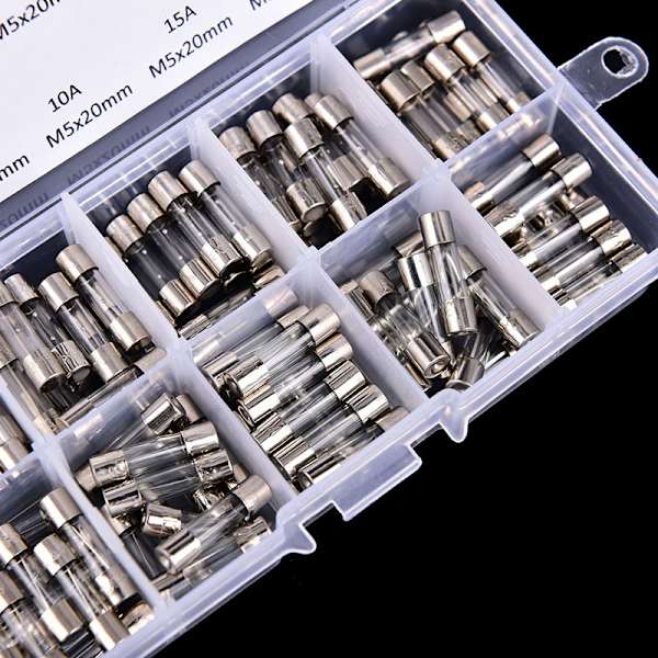 100 st/ set 5x20 mm snabbblåsande glasrörsäkring Diverse kit Snabbt 5x20 mm