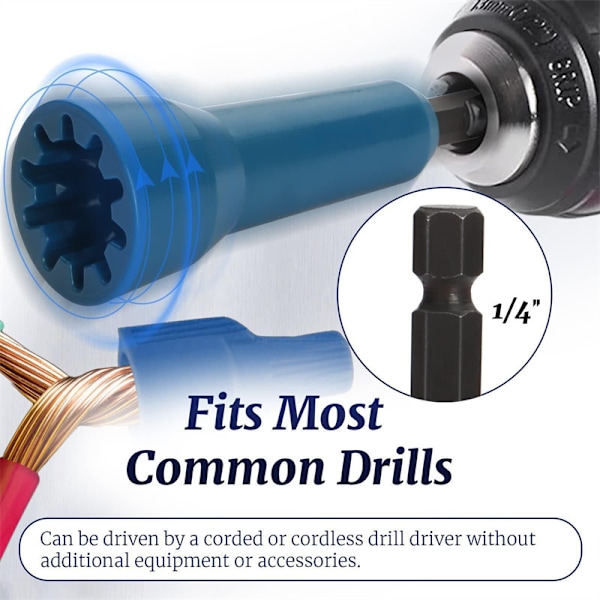 Wire Twist Tool Spin Wire Twister Connector Sockel för borr Blue