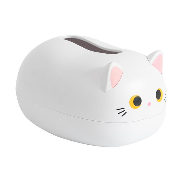 Nordic Cat Tissue Box Desktop Toalettpappershållare Köksservett White