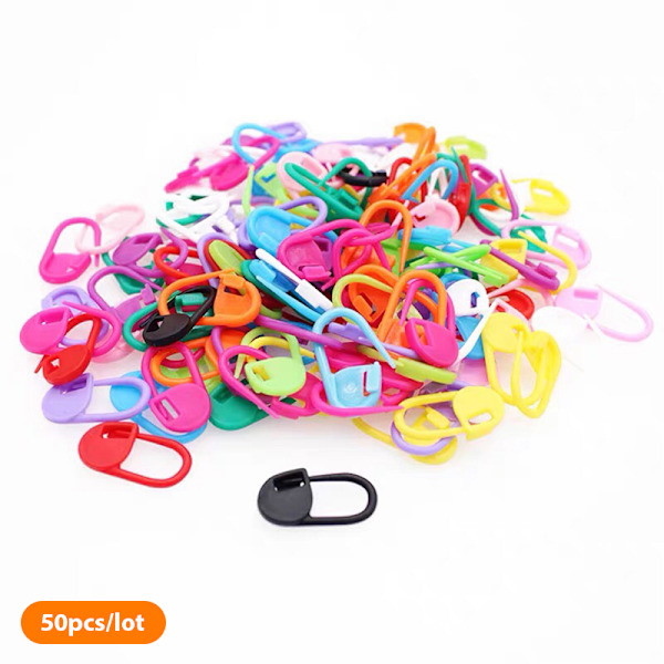 100st Mix Färg Stickverktyg Låsstygn Markörer Virkad 50pcs