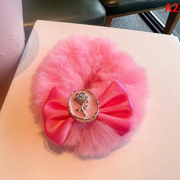 Barbie Bow Knot Plysch hårslinga tjejer Rosa hårrep Huvudbonader A A2