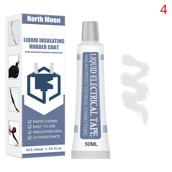 Flytande isoleringstejp Reparation Gummi Elektrisk Wire Cable Coat White 50ML