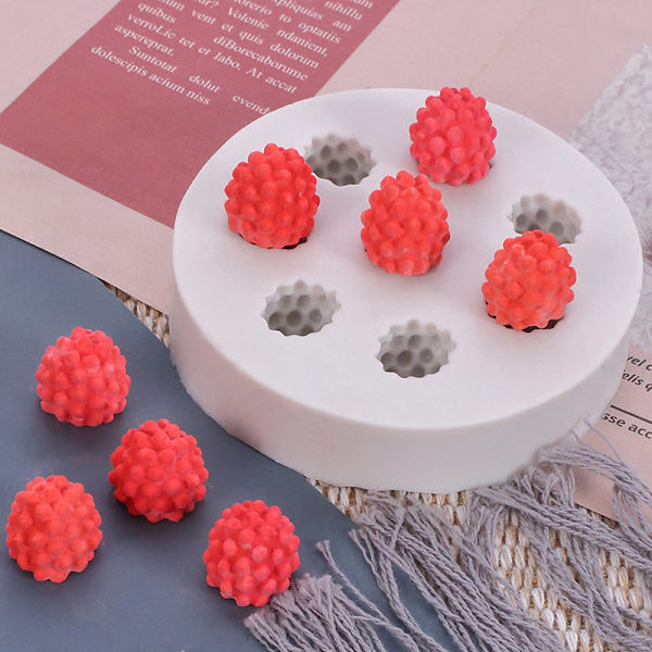 Form 3D Hallon/Blåbär Form Tårta Decorating Moul Gray Raspberry
