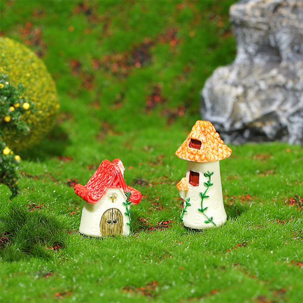 Husfigur Mikro Landskap Heminredning Miniatyr Fairy Garde Yellow