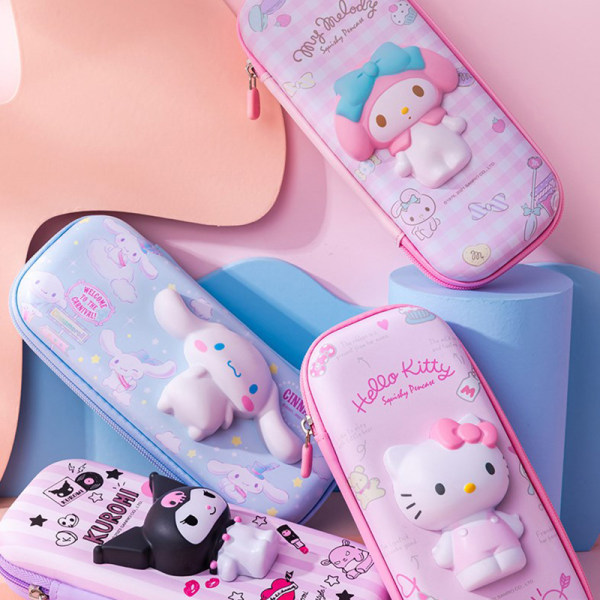 Sanrio PU case med stor kapacitet Kawaii skolpennorväska A7