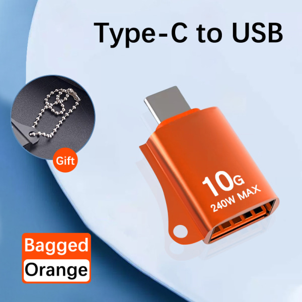 OTG USB 3.0 Till Typ C Adapter TypC Hona Till USB Hane Konvertera Orange type-c to USB