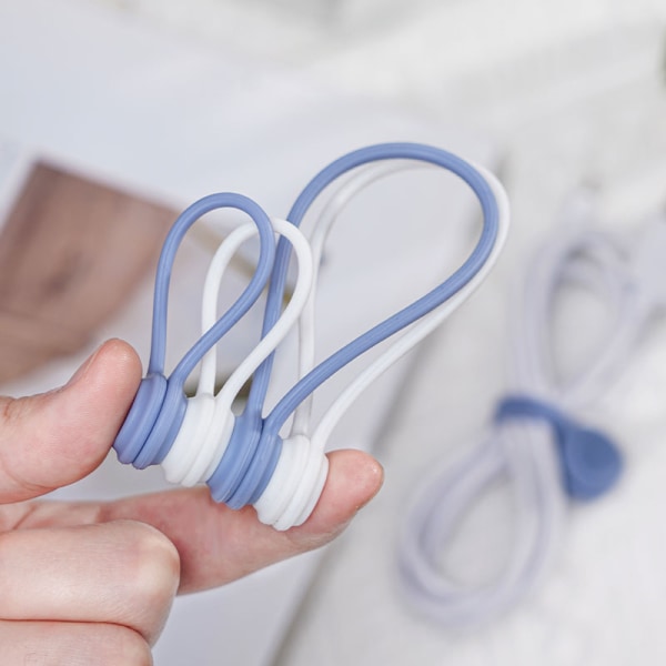 Färg Magnetisk Silikon hörlurssladd Winder Kabelhållare Clips Gray