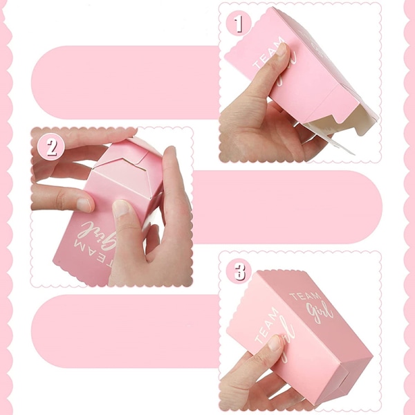 10st Gender Reveal Party Popcorn Boxes Baby's Sex Reveals Part Pink