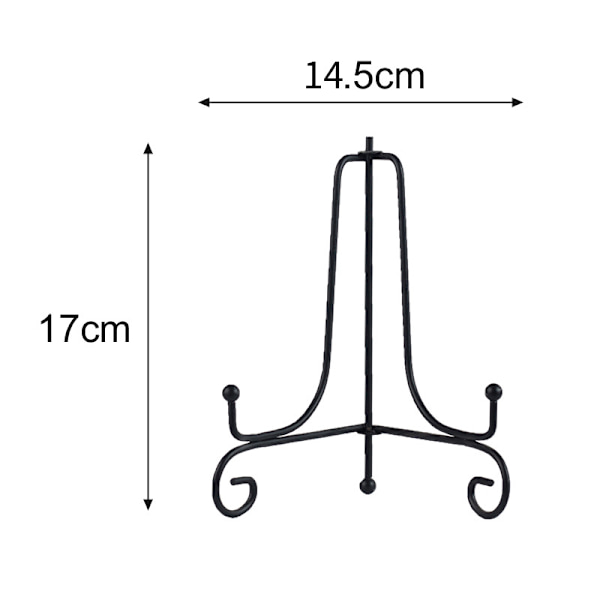 Järn Display Stativ Svart Järn Staffli Plate Display Foto Hållare 7inch