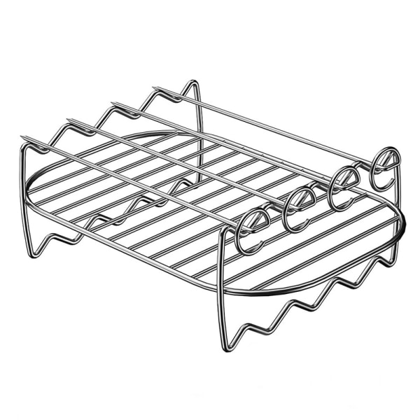 Air Fryer Rack Dubbelkorg Air Fryers Grill i rostfritt stål H Double