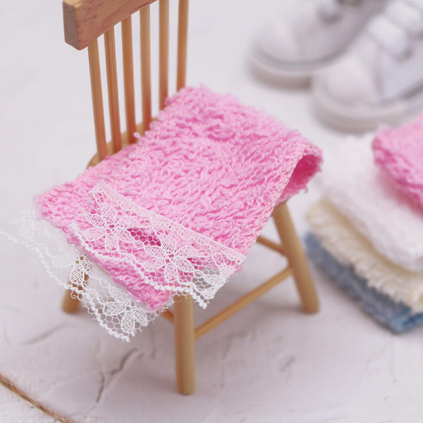 Dollhouse Mini Badrum Spetshandduk Docka Badrum Badhandduk Sho A2
