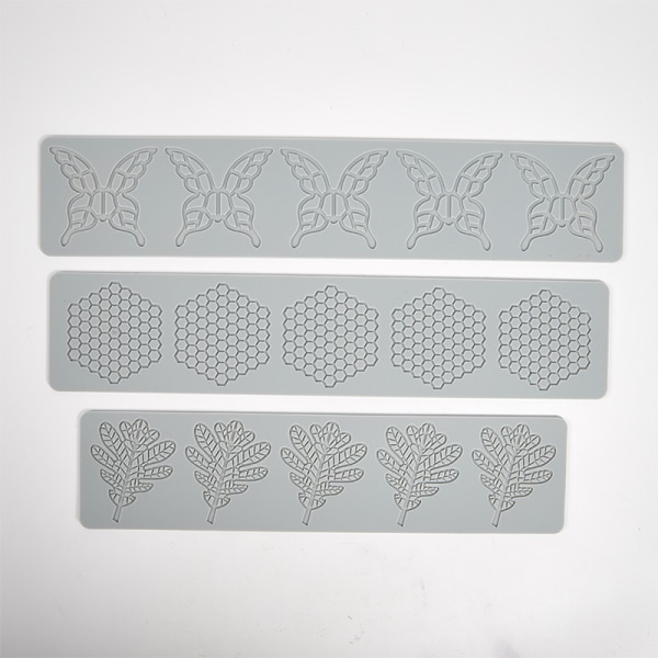 Blad/fjäril/Honeycomb Design Spetsmatta Fondant Form Suga B