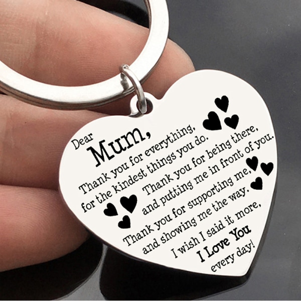 Köp Hjärtformad graverad bokstav nyckelring kärlek hänge till bästa mamma |  Fyndiq