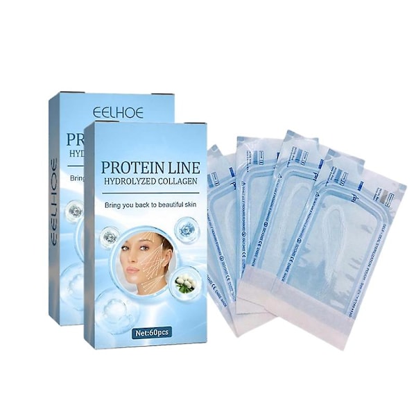 60-180 stk protein løftende linje hud anti-rynke V-ansikt absorberbar kollagen silke tråd fasthet ansiktskonturer falme fine linjer 120PCS