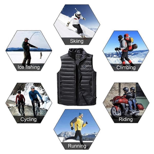 Ny oppgradert USB-oppvarmet vest, lett smart oppvarmet vest for menn/kvinner XXXL red