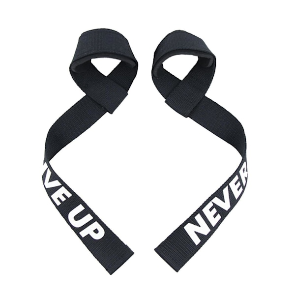Vikter lyftremmar vadderade handledsstöd styrketräning marklyftremmar för män no1224 Black Never give up 2pcs