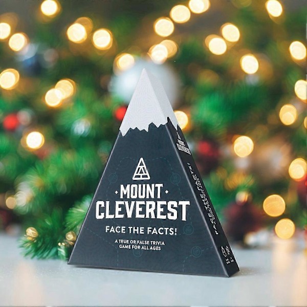 Mount Cleverest Sant eller Falskt Trivia-Spel - Kul Jul-Kortspel för Fester, Resor och Strumpfyllnad