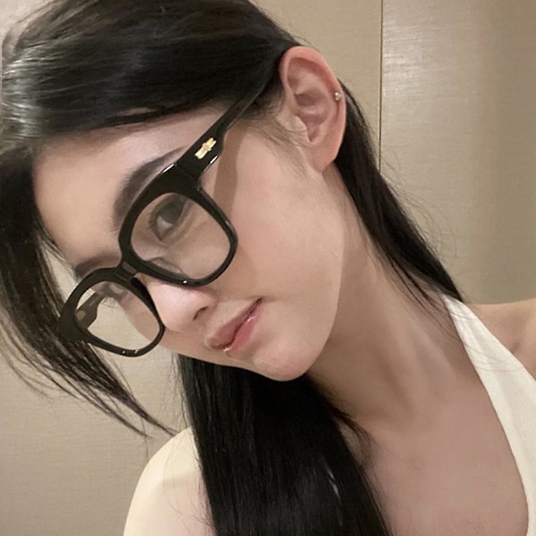 Koreansk stil platt spegelglasögon med en bit näsplattor halkfria flexibla tempel för vuxna män kvinnor unisex Leopard Print