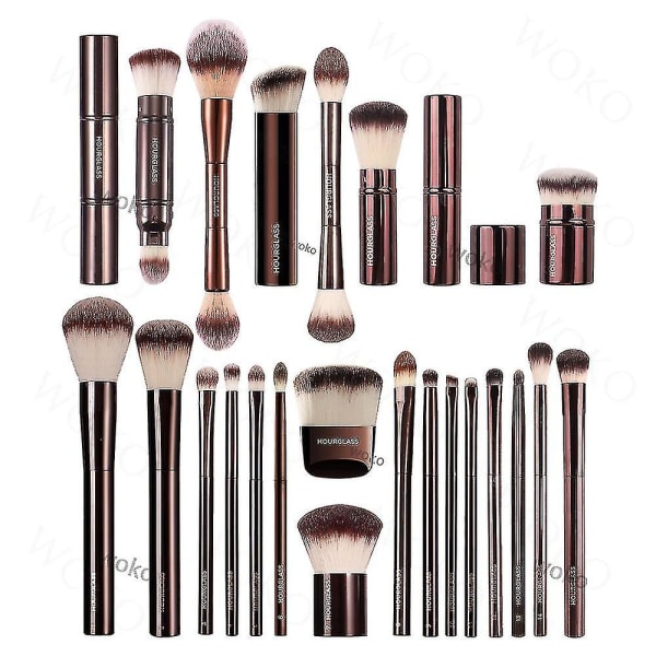 Timeglass Full Series Makeup Brush Blush Powder Contour Foundation Concealer Makeup Brush Eye Shadow Smudge Eyeliner Makeup Tool HG 9