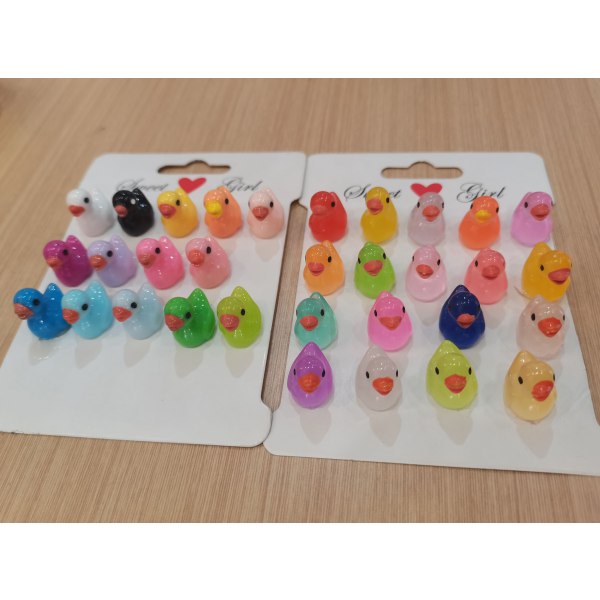 100 stk mini gummiandeharpiksender lysende ender Solid rose red