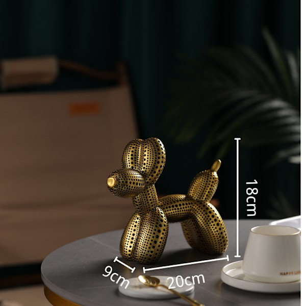 Yaya Kusama Ballonghund Staty Polka Dot Konst Ballonghund Skulptur Djurfigur Dekoration Kontor Hem Inredning gold