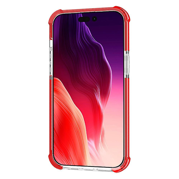 For Iphone 15 Pro Max Fire hjørne dråpesikker telefondeksel Tpu + Akryl gjennomsiktig deksel Red