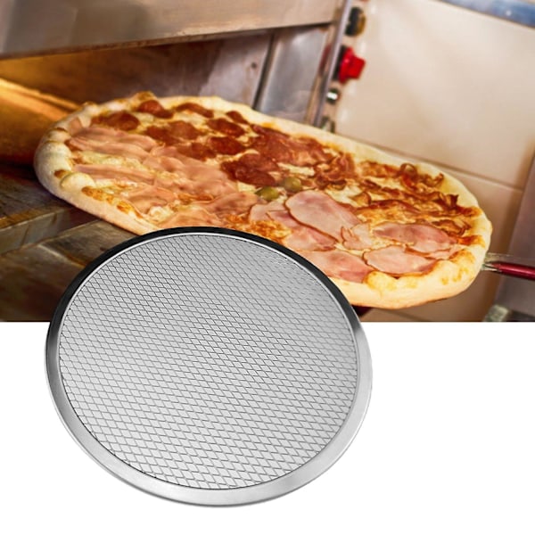 ZHOUBA Pizza Stekebrett Flerbruks Matkvalitet Aluminiumlegering Rund Stekebrett Nettbrett for Hjem 7inch