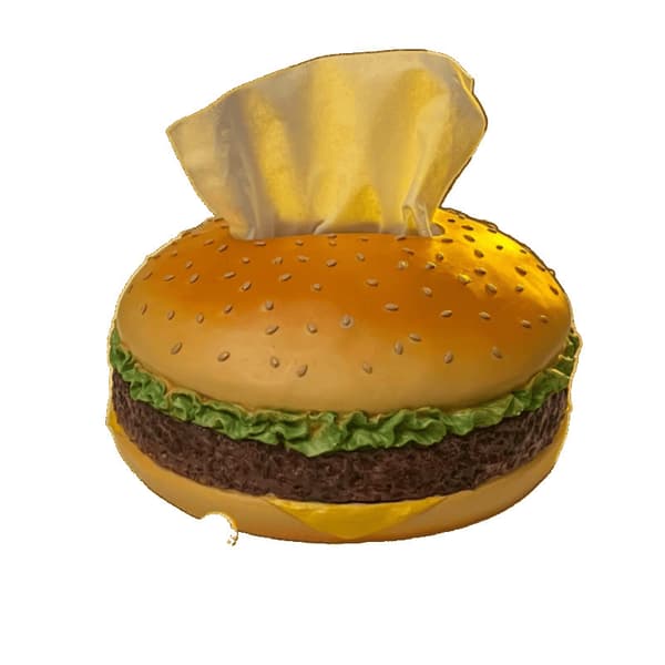 Trendy retro eventyr-stil hamburger servietboks