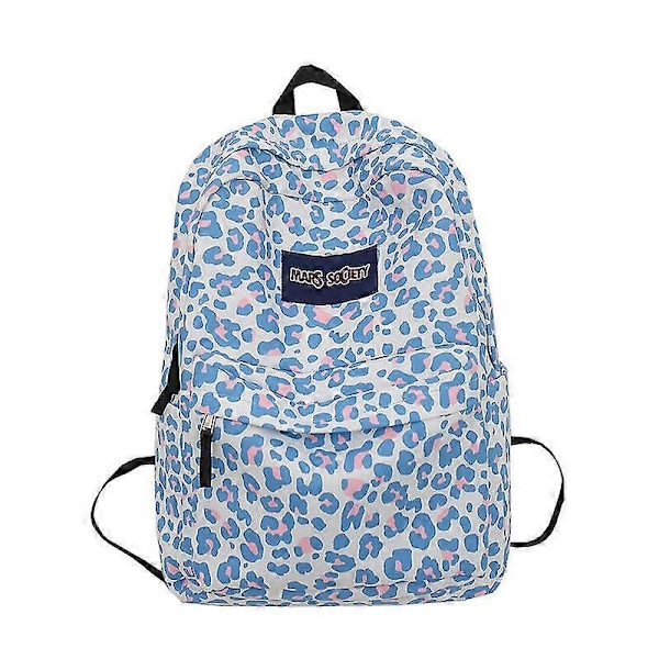 Skolväska Leopard Stor Kapacitet Student Ryggsäck Skolväska För Pojkar Flickor Vuxna Tonåringar Blue