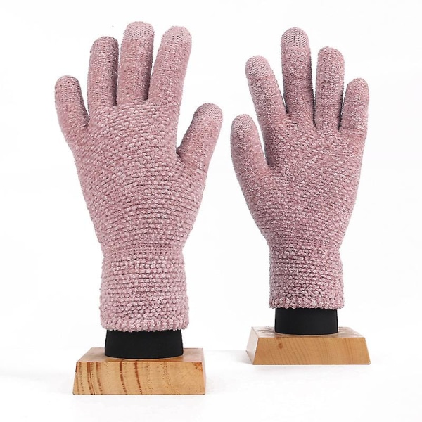 Stickade handskar "pekskärmshandskar dam, varma stickade handskar" (2 par)(17 vattenmelonröda) 17 watermelon red