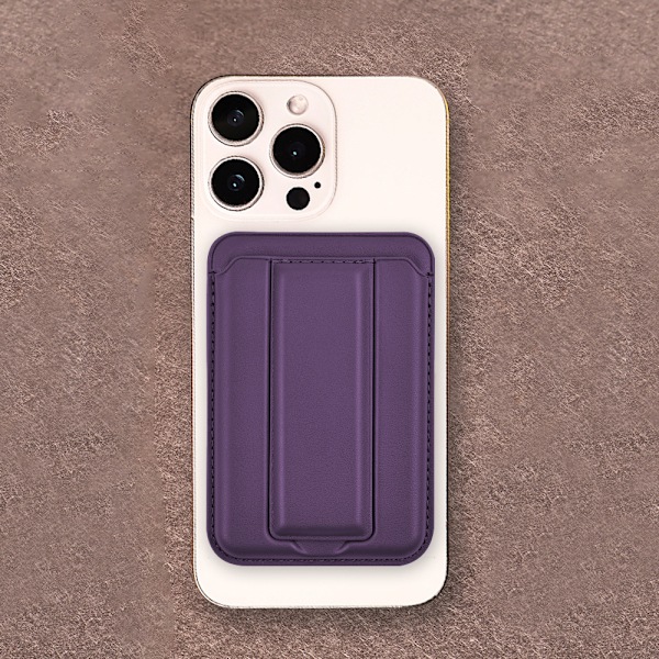 Magnetiskt kortfodral Magsafe horisontell skärm vertikal skärm mobiltelefonhållare mobiltelefon universell 3m magnetiskt kortfodral Purple