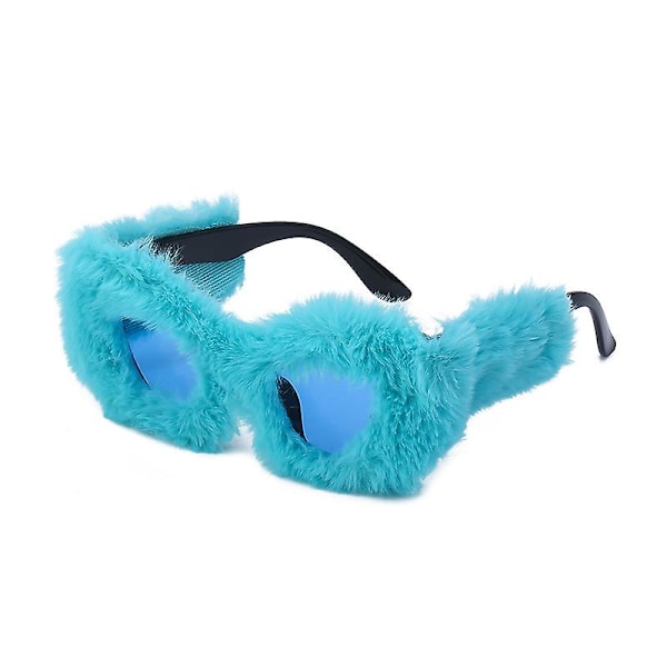 Women Plush Fuzzy Sunglasses Ladies Party Masquerade Fashion Eyewear