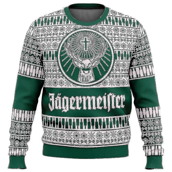 Bebetter Jagermeister Ruma Ugly Joulupaita Miesten 3D-Huiskupaita Yläosat Syksy Ja Talvi 3XL 2