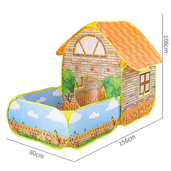 Barnehus Hagetelt Sammenleggbar Barn Telt Leker Havballer Basseng Innendørs Utendørs Campingtelt Slott Hus For Barn Gaver