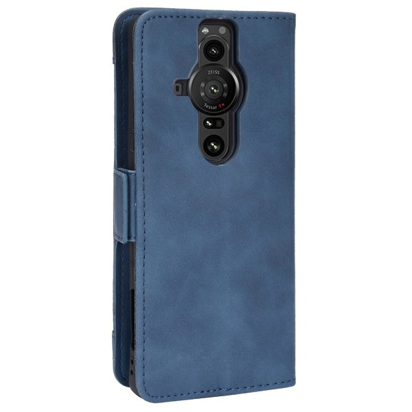 For Sony Xperia Pro-i Fallsikkert magnetisk lukkeflipdeksel med flere kortspor Design lommebok stativ Pu skinntelefondeksel Blue