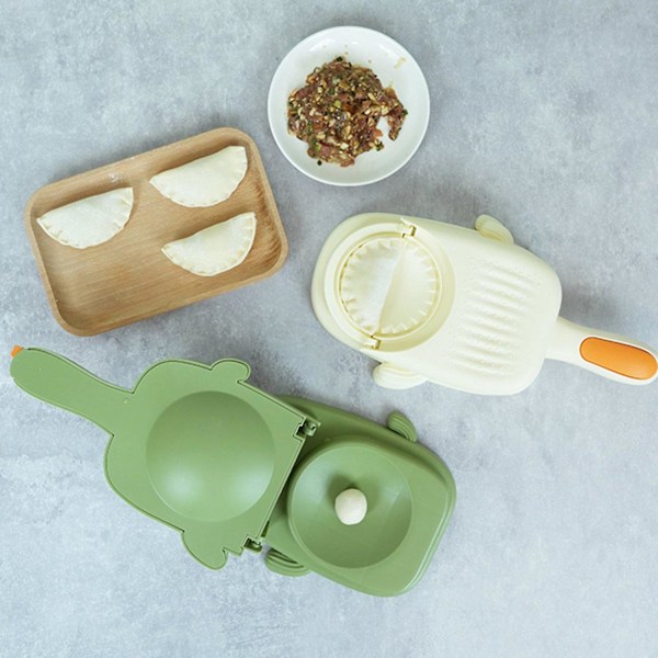 Køkken Dumpling Maker Dumpling Skin & Dumpling DIY Fremstillingsværktøj Hvidløgskværn 3-i-1 Gadgets Dumpli Green