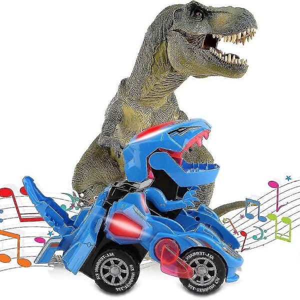 Transformerende Dinosaurbil leketøy Transformerende Dinosaurbil, Automatisk Transformerende Dinosaurbil Blue