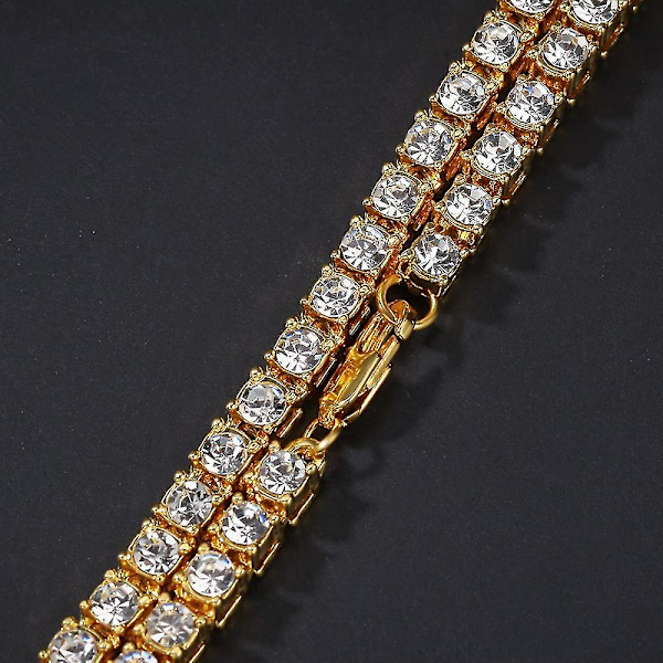 Smyckeset kedjor armband mode hiphop smyckeset guld /vit halsband 8inch and 22inch Gold set