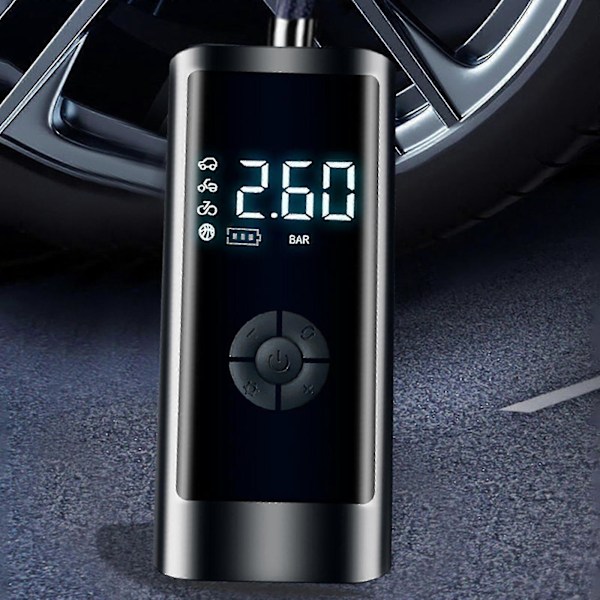 Bærbar Kompressor Dæk Inflator 120 Psi Trådløs Elektrisk Pumpe Til Bil Dæk, 12V Dæk Pumpe Med Digitalt Trykmåler, LED Til Bil, Cykel