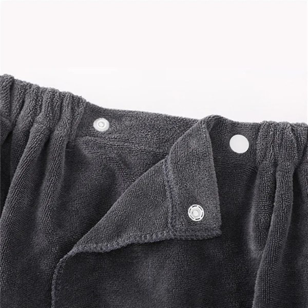 Herre shorts badekåpe sovebukse mikrofiber pyjamas nattøy korte håndklebukse sidesplit badekåsebukse skjørt myk -GSL 6.14 grey 30cmx140cm