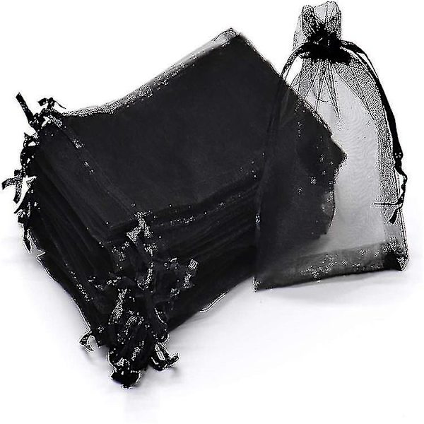 100 stk. Beskyttelsespose til druer 30x20cm/15x20cm/10x15cm Organzapose med snøre giver total beskyttelse black 15x20cm