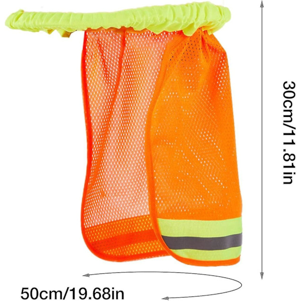 5 stk. Hjelm Sol Nakkeskærm, Åndbar Mesh Hjelm Sol Nakkebred, Fuld Bred Mesh Solskærm Med Reflekterende Striber, Hat Mesh