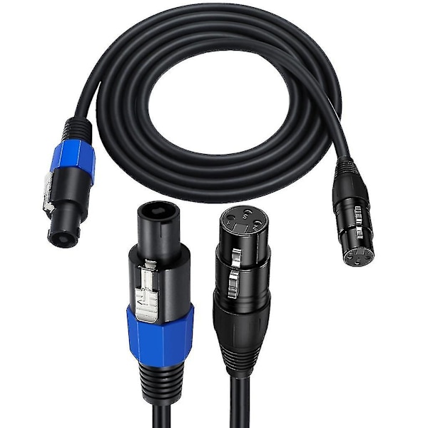 Speakon-XLR-kaapeli, Speakon-urosliitin XLR-3-naarasliittimeen, kaiuttimen jatkokaapeli, mikrofonijohto kierrelukolla